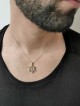 שרשרת מגן דוד וחי מזהב לבן עם די , מתנות ט"ו באב , א